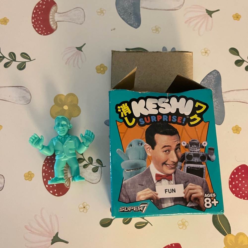 Super7 Keshi Surprise Fun Figure - Green Pee Wee Herman and Sticker, Open Box